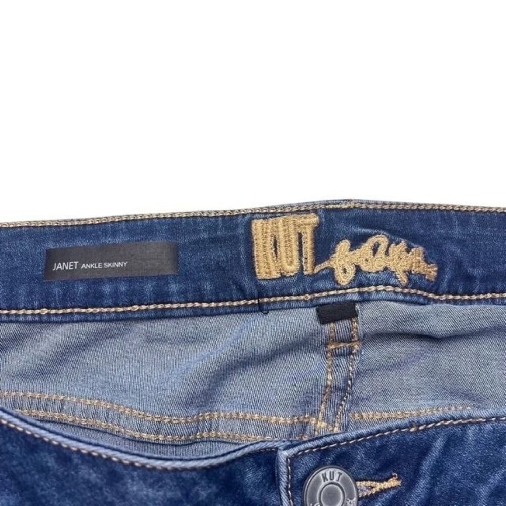 Kut From The Kloth New Janet Women's Embroidered Skinny Ankle Jeans Size 24W - Picture 6 of 7